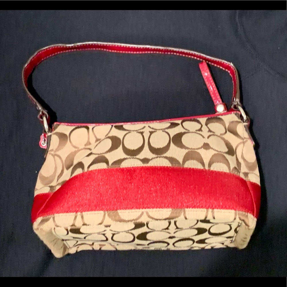 Coach Mini Hobo with Red Stripe